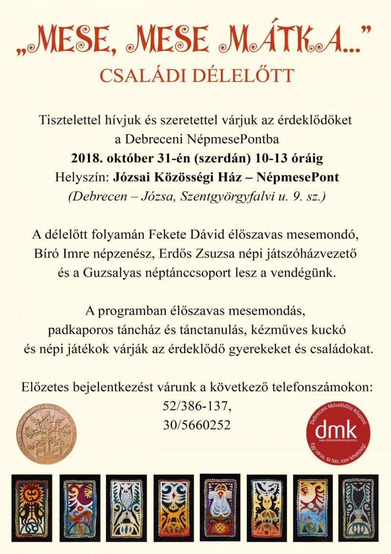 Mese, mese mátka... Családi délelőtt a Józsai Közösségi Házban